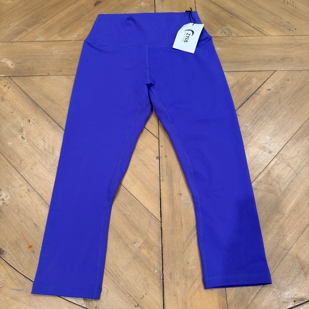 ZYIA Active Purple Ascend High-Waist Capri Leggings Size 6/8 NWT